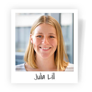 Polaroidaufnahme von Dr. Julia Lill.